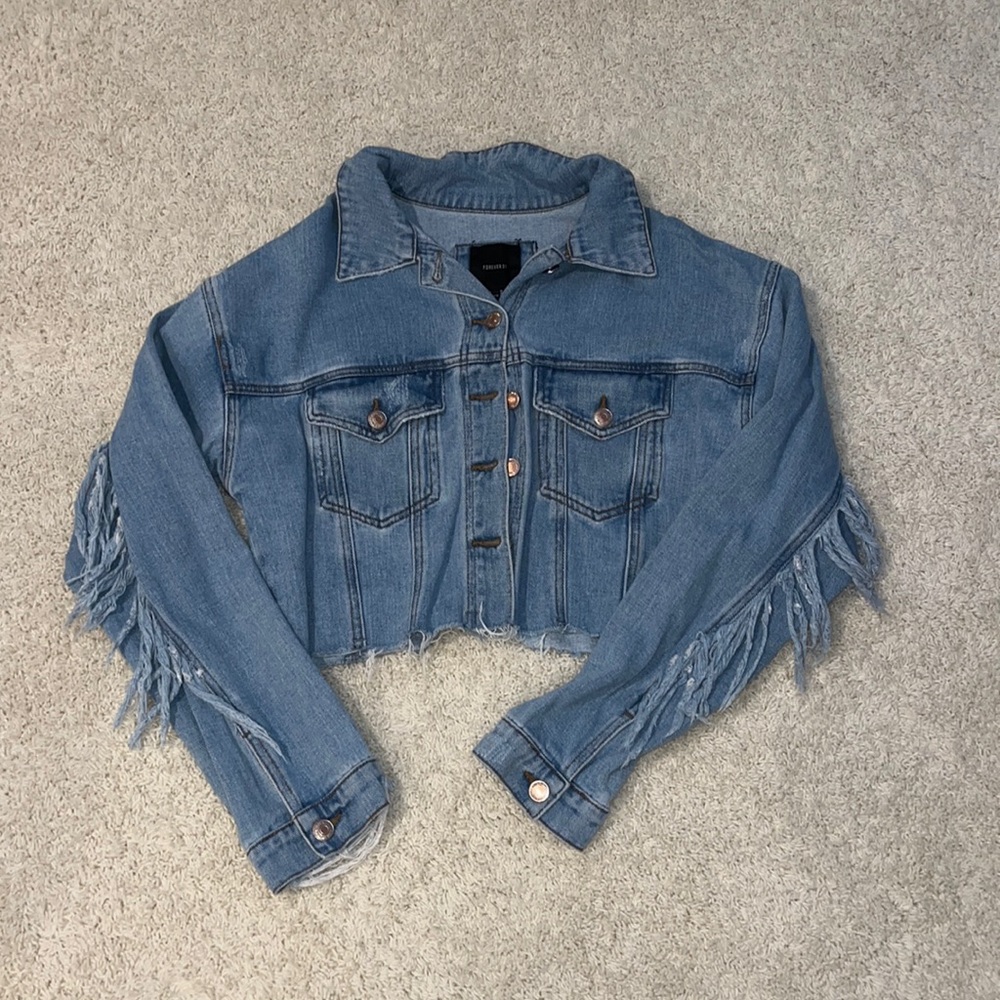 Cropped jean jacket
